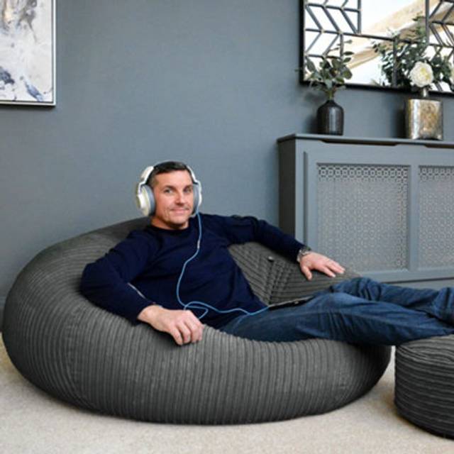 rucomfy Beanbags rucomfy Goliath Beanbag - Jumbo Cord Grey, Grey