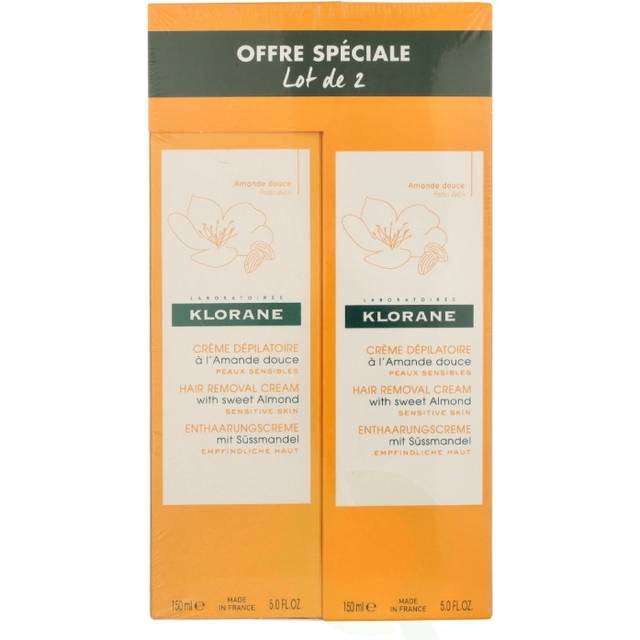 Klorane Söt mandel hårborttagningskräm 2x150ml