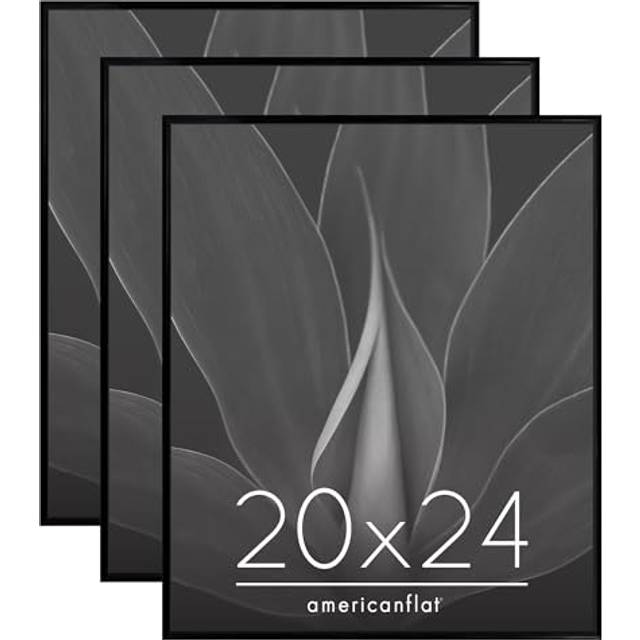 Americanflat 20x24 Picture Frame with Polished Front Cover - Set of 3 - Slide-In Photo Frame with Buildable Molding - Fusion Collection - Picture Fram