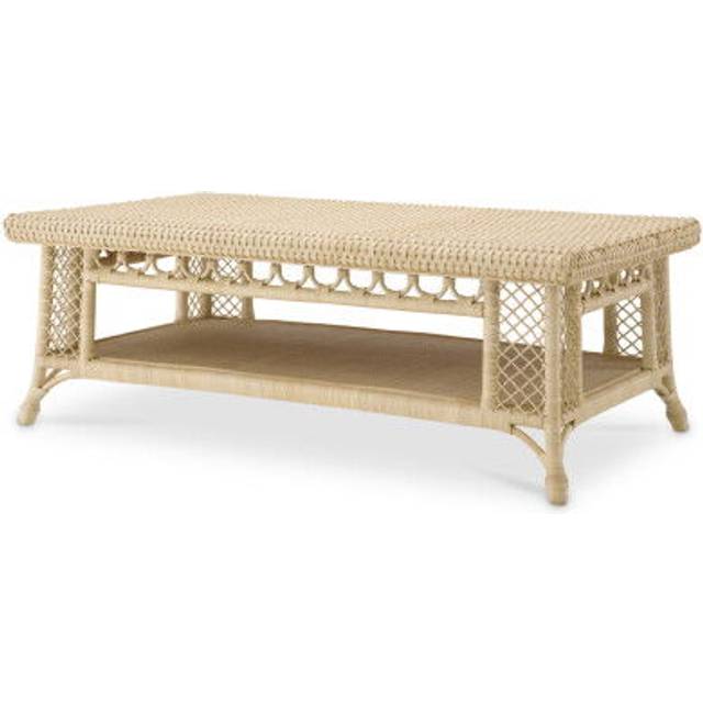Saba soffbord rektangulär rotting - Beige (L: 140 x B: 79 x H: 51 cm)