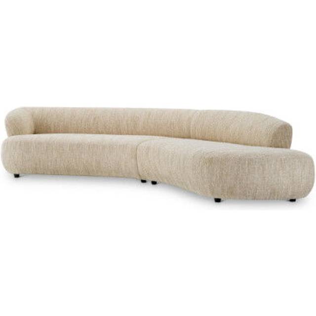 Cordova soffa bouclé sonata cream - Beige / Svart (W. 360 | D. 158 | H. 66 | SD. 67 | SW. 314 | SH. 41 | AH. 66 cm)