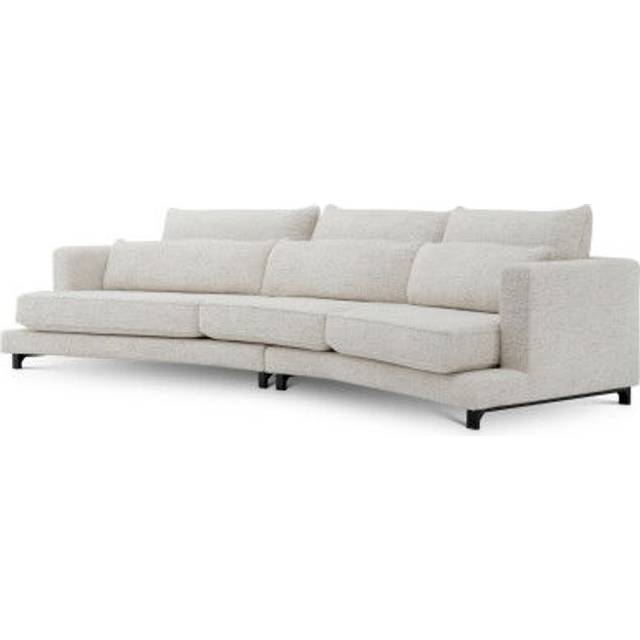 Savarana soffa seashell off-white - Offwhite / Svart (W. 320 | D. 125 | H. 65 | SD. 64 | SH. 40 | AH. 65 cm)