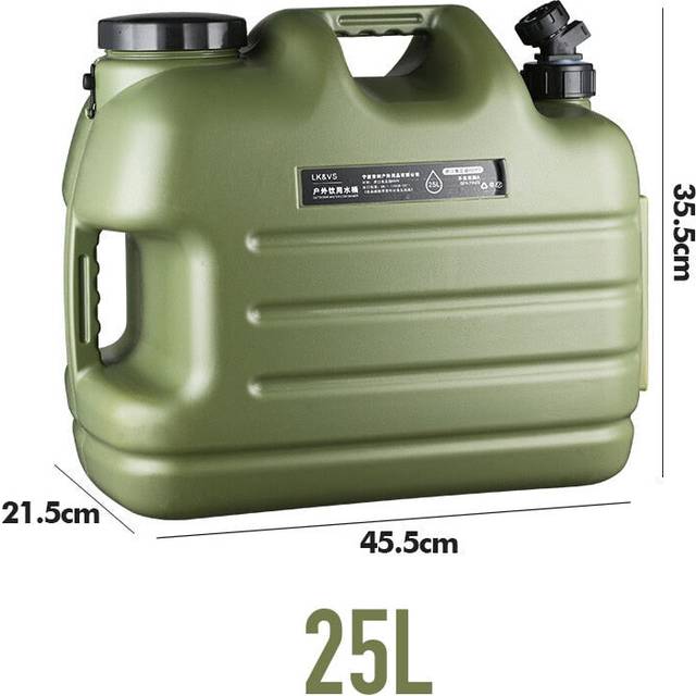 (25L Green) Outdoor Water Bucket with Faucet, Car Self-driving Tour, Drinks Beer Milk Storage Tank Container for Camping Fishing Picnic