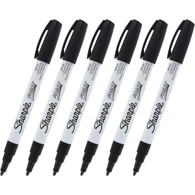 Sharpie  Fine Point Paint Marker Set of 6  Black  Permanent  Quick Drying