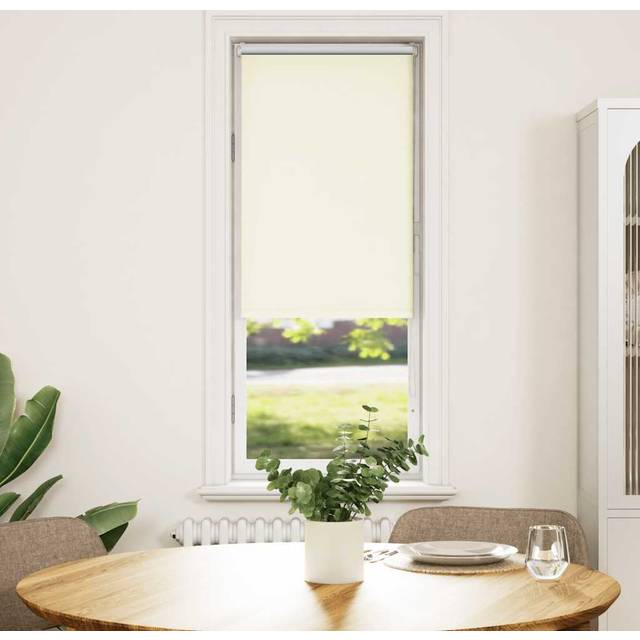 vidaXL Roller Blind Blackout Off White 40x130 cm Fabric Width 35.7 cm Polyester