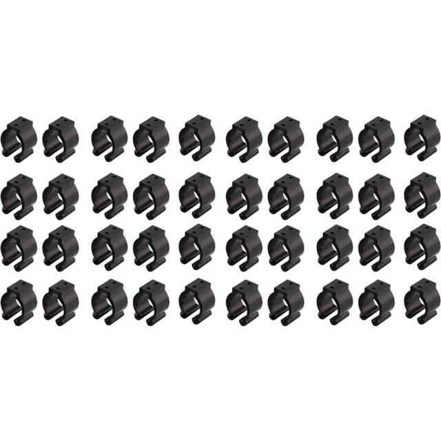 40 Pcs Fishing Pole Rod Holder Clips Black 16Mm Inside Dia Storage
