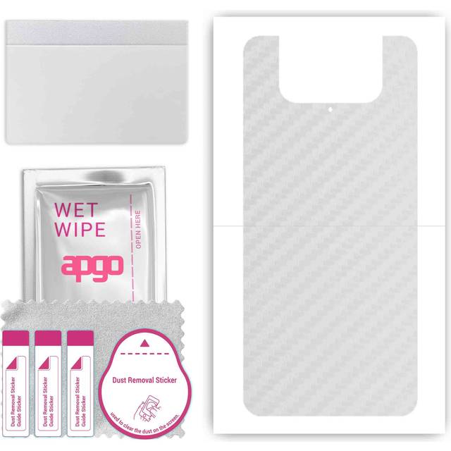 apgo Protective Skin Sticker for the back compatible with Asus ZenFone 8 Flip, Wrap Film, Foil, Vinyl - Pattern Transparent Carbon