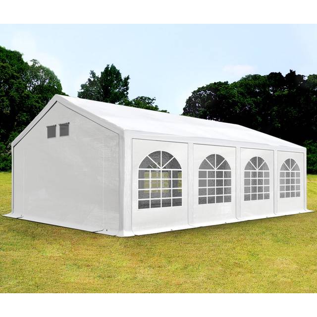 4x8 m partytält, med bottenram, PE 550, vit - (92103)