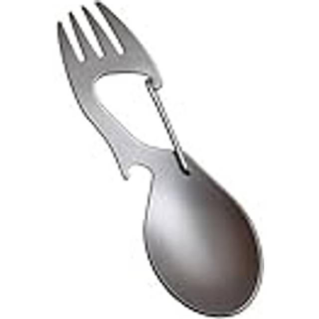 Fork Stainless Steel Sporks Titanium Spoon with Can Bottle Opener Multi-Tool for Camping Travel Cutlery Silver