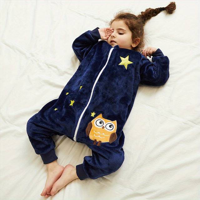 (130) Flannel Baby Spring And Autumn Children's Anti-kick Quilt, Constant Temperature New One-piece Sleeping Bag