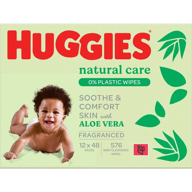 Huggies Natural Care Plastic Free Baby Wipes 48s 12s
