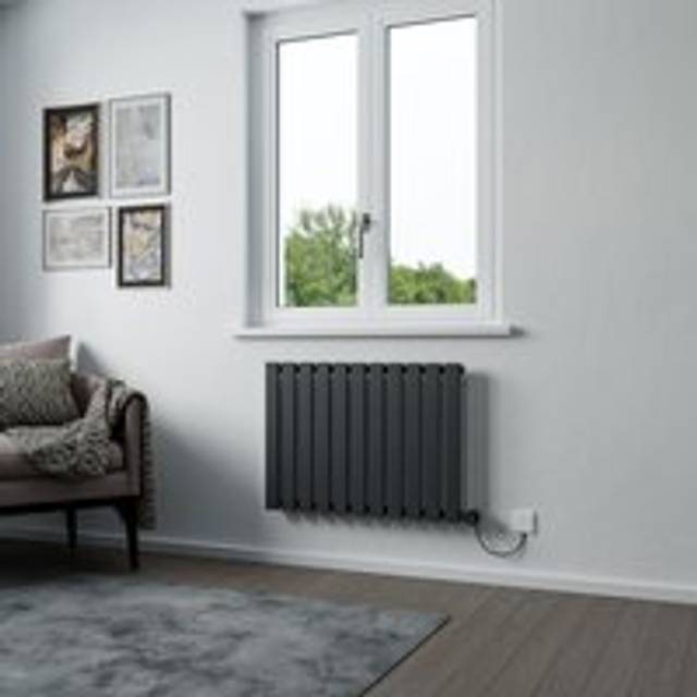 Lola Electric Designer Panel Radiator - Dark Grey - 600mm x 828mm