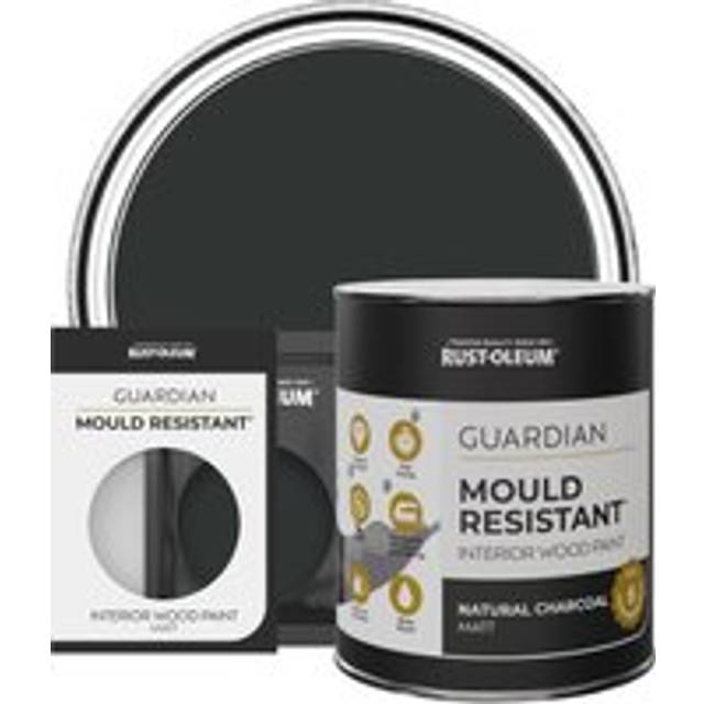 Rust-Oleum Guardian Mould Resistant Interior Wood Paint, Matt Finish - Natural Charcoal (Black) - 10ml