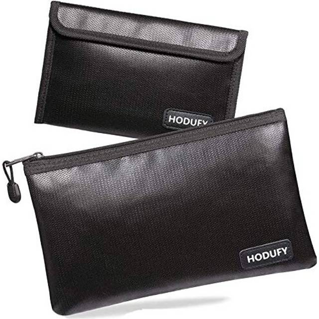 "Hodufy Fireproof Money Bag  10.6""""x6.7"""" Fireproof and Waterproof Cash"