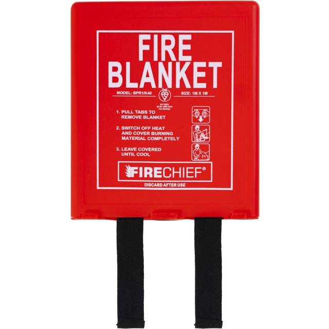 Fito fire blanket 1m x 1m quick release, easy clean hard case. home van kitchen