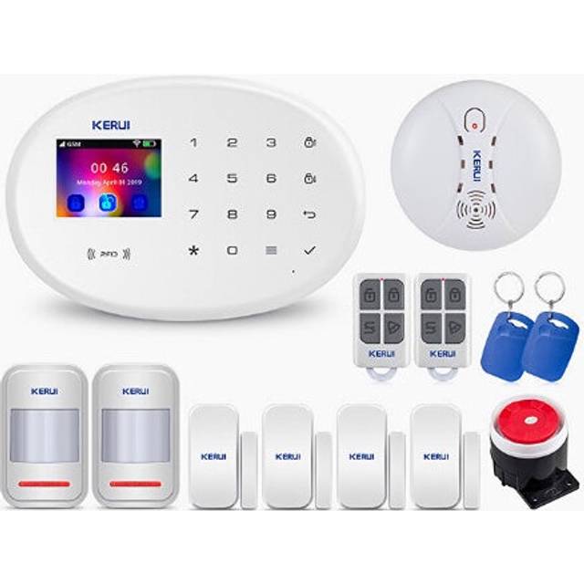 (voice prompt easy to operate) WIFI GSM Smart Home Security Alarm System with 2.4 Inch TFT Touch Panel APP Control Wireless Sensor Burglar Smoke Detec