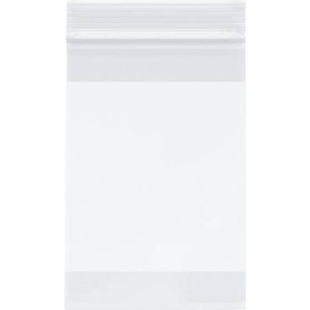 Plymor Heavy Duty Plastic Reclosable Zipper Bags With White Block  4 Mil  4 x 6 Pack of 500