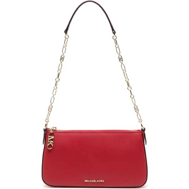 Michael Kors Medium Empire Leather Chain-Link Pochette - Red (Size W:10â x H:5â x D:2â)