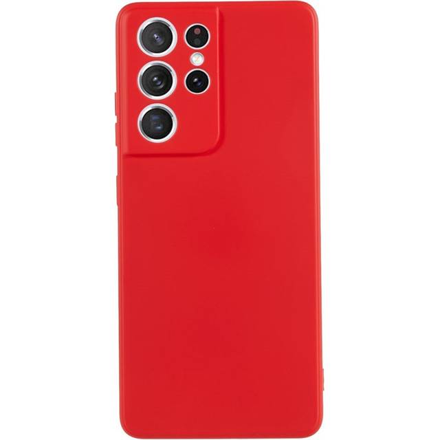 EIDERWOOD Samsung Galaxy S21 Ultra Fodrat Flexibelt Plast Skal - Röd