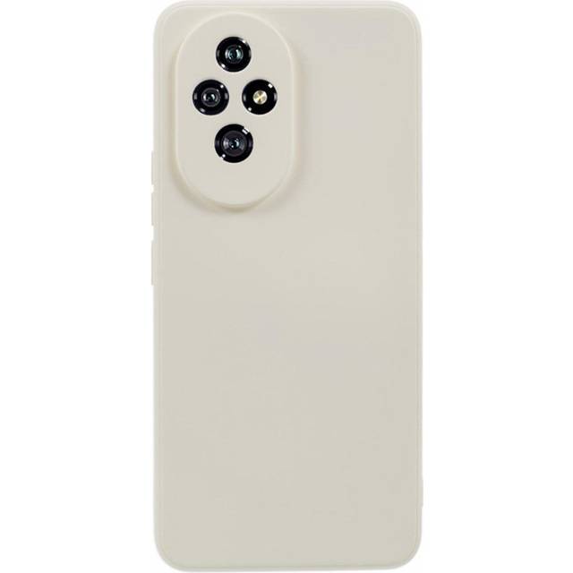 EIDERWOOD Honor 200 5G Fodral – Flexibelt Plast-fodral med Fiberfoder och Precisa Kamerautskärningar - Vit
