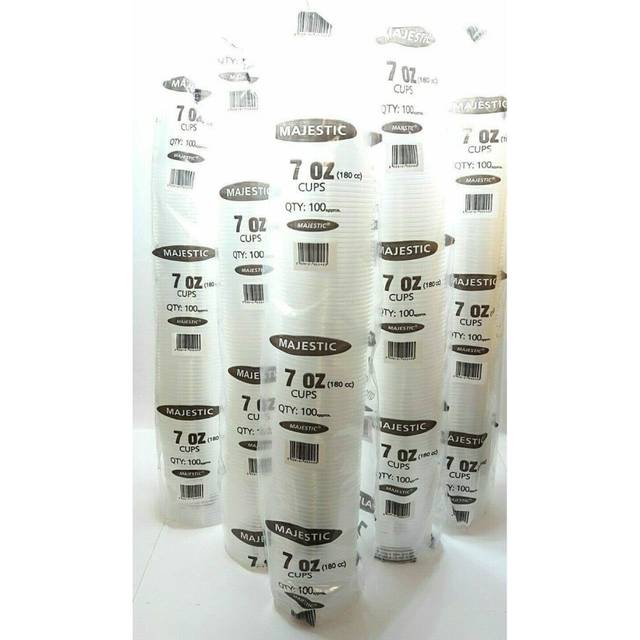 500 PCS (100 PCS X 5 PACKS) CLEAR 7 OZ PLASTIC WATER CUPS DISPOSABLE PARTY TABLE CATERING