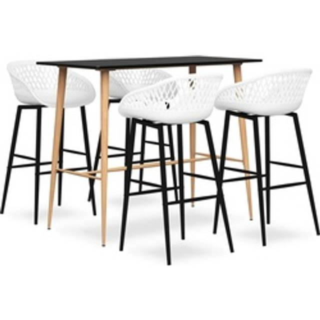 Vidaxl 5 Piece Bar Set Black And White