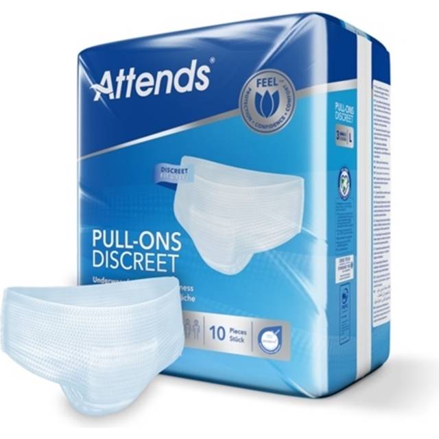 Inkontinensskydd allt-i-ett byxa - Attends Pull-ons 3 discreet L - 60 st