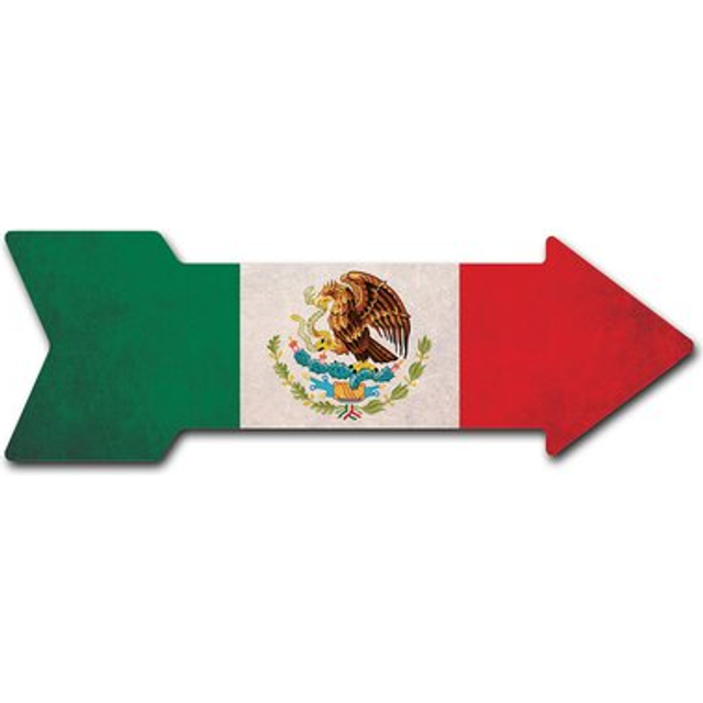 SignMission D-A-10-999747 10 x 30 in. Indoor & Outdoor Decor Direction Sticker Vinyl Wall Decals - Mexico Flag 2 - 24 in.