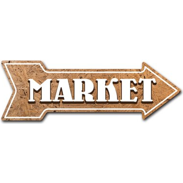 SignMission D-A-8-999752 8 x 24 in. Indoor & Outdoor Decor Direction Sticker Vinyl Wall Decals - Market - 24 in.