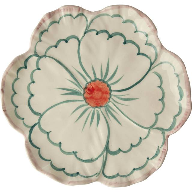 RICE Rice Flower tallrik Ø19,5 cm Pink border - Rosa