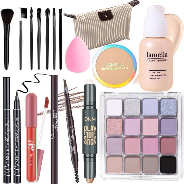 YBUETE Makeup Set Full Kit for Girls Teens Women  Makeup Present Set  Includes Eyeshadow  Foundation  Blusher  Eyebrow Pencil  Mascara  Eyeliner  Brus