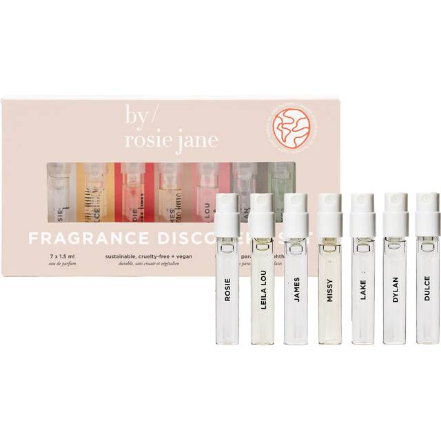By Rosie Jane Discovery Perfume Set - 7 Piece Travel Size Perfume Set - Gift Set Includes Scents Missy  Dulce  Leila Lou  James  Lake and Dylan - Clea