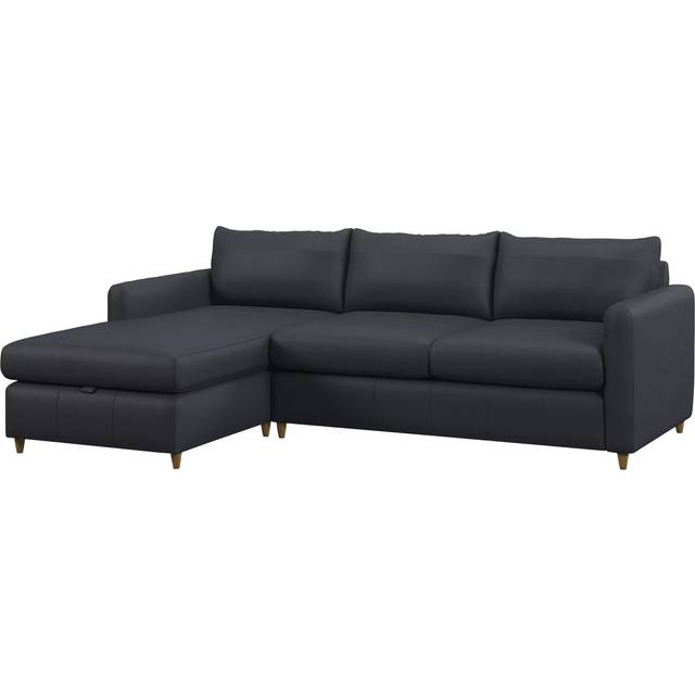 John Lewis Bailey II LHF Chaise End Leather Sofa Bed, Light Leg