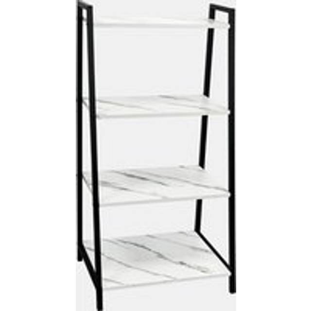 Shelving Unit 4 Tier Living Room Storage Organiser Modern Wire Home Decor Office - White - One Size