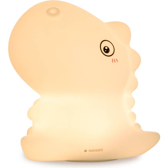Navaris LED Night Dino Design - Laddning med mikro USB -kabel - Sweet RGB Color Change Children Bedside Lamp - Dinosaurs Slumber Light Vit