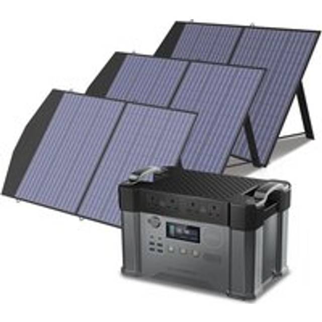 Power Station 1500Wh 2000W Solar Generator with 4Pcs 100W Solar Panel for Home Emergency Outdoor Allpowers S2000