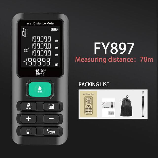 (FY897) 70M/120M Laser Distance Meter Digital Laser Rangefinder Angle Range Finder Laser Tape Measure Tool