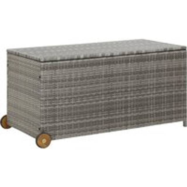 Garden Storage Box Light Grey 120x65x61 cm Poly Rattan