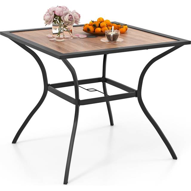 Costway 4 Seater Patio Dining Table with Umbrella Hole - Multi