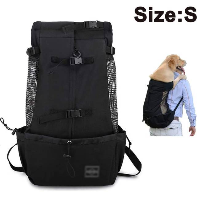 Dog Carrier Backpack For Small And Medium Pets Front Facing Adjustable Dog Backpack Carrier Fully Ventilated-Black-S