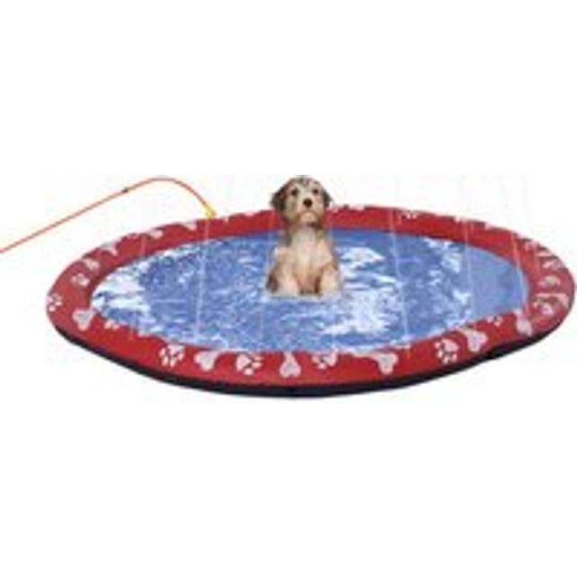 Pawhut 150cm Splash Pad Sprinkler For Pets Dog Bath Pool Water Game Mat Toy Non-Slip Outdoor Backyard Red