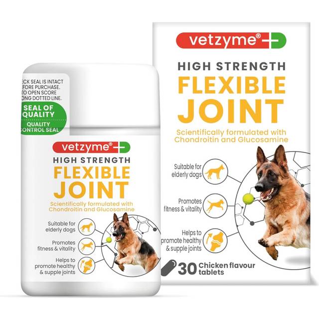 (30 tablets) Vetzyme High Strength Flexible Joint Supplements for Senior Dogs