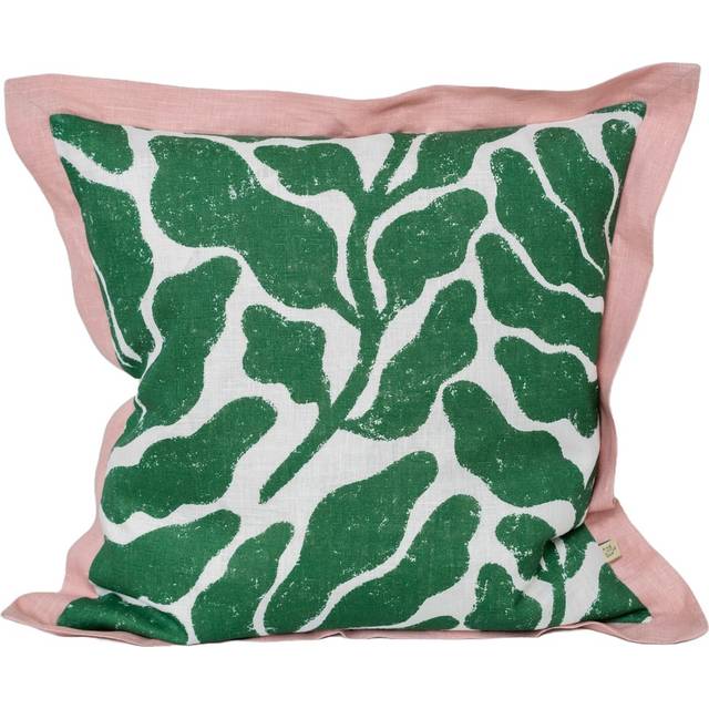 Fine Little Day Leaves kuddfodral konstraterande vinge 48x48 cm Green-pink - Grön