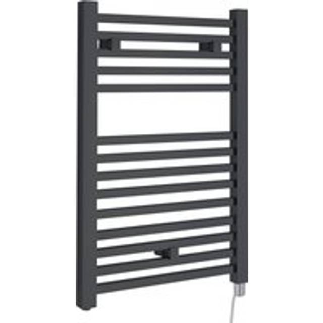 Electric Vertical Square Towel Rail with 14 Rails - 690mm x 500mm - 300 Watt - Anthracite