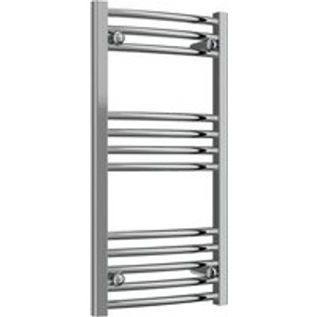 Reina capo curved heated towel rail 800mm h x 400mm w chrome
