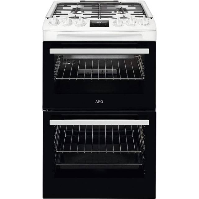 AEG 55cm Gas Cooker with Lid - White
