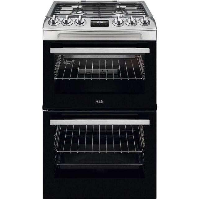 AEG CGX1130ACM 55cm Double Oven Gas Cooker - Stainless Steel