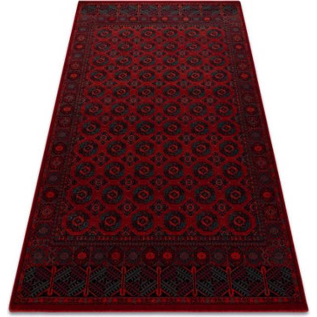 Wool carpet OMEGA BUCHARA frame, circles red red 200x300 cm