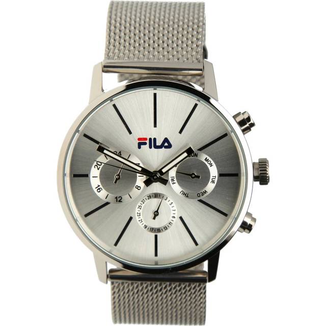 Fila, Accessoarer, Herr, ONE Size, Herr rostfritt stål silver mesh band klocka 38-838-001 - gray (ONE SIZE)