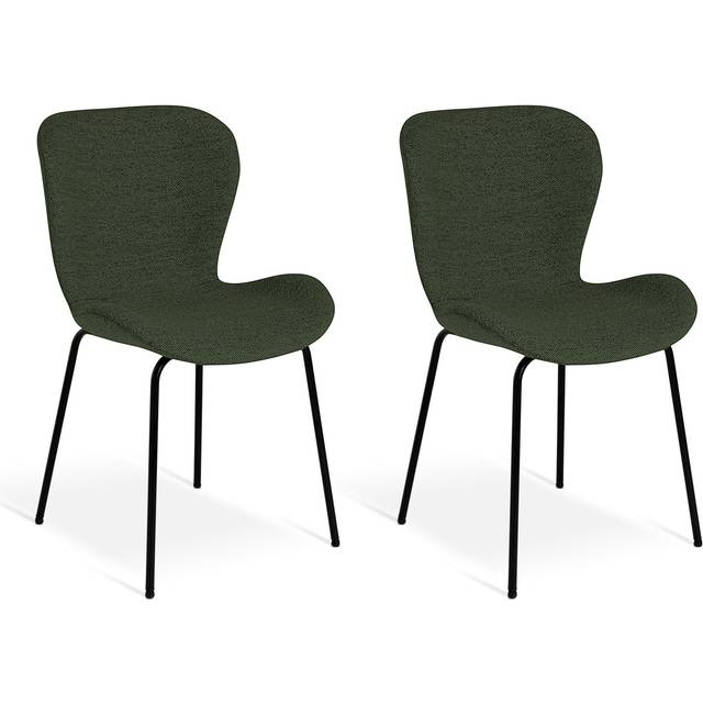 Habitat Etta Pair of Fabric Dining Chair - Green